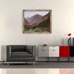 Tablou inramat - Alexandre Calame - Studii montane, 50 x 60 cm - Img 2