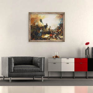 Tablou inramat - Alexandre Evariste Fragonard - Batalia de la Marignan, 14 septembrie 1515, 70 x 85 cm - Img 2
