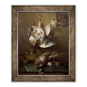 Tablou inramat - Alexandre-Francois Desportes - Un joc de pisica Atacarea mort ulei, 50 x 60 cm