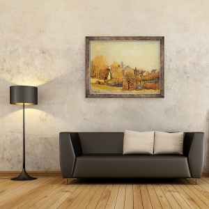 Tablou inramat - Alfred Sisley - Dimineata geroasa in Louveciennes, 60 x 80 cm - Img 2