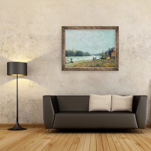 Tablou inramat - Alfred Sisley - Dupa dezghet, Sena de la Podul Suresnes, 60 x 80 cm - Img 2