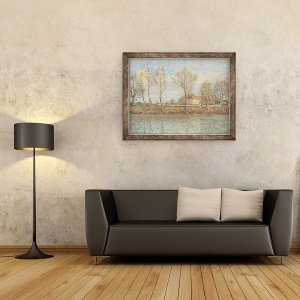Tablou inramat - Alfred Sisley - LIle de la Grande Jatte, Neuilly-sur-Seine, 70 x 90 cm - Img 2