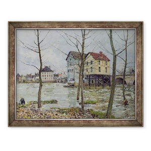 Tablou inramat - Alfred Sisley - Morile de la Moret-sur-Loing, iarna, 70 x 90 cm