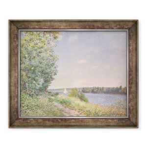 Tablou inramat - Alfred Sisley - Normandia, calea apei seara, Sahurs, 50 x 60 cm