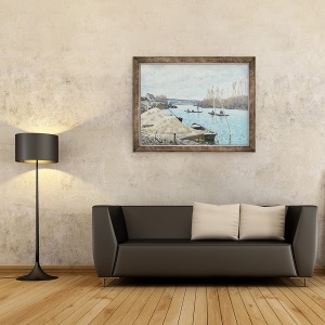 Tablou inramat - Alfred Sisley - Sena la Port-Marly, gramezi de nisip, 60 x 80 cm - Img 2