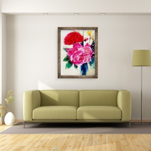 Tablou inramat - AlyZen Moonshadow - Bujor si mac, 70 x 90 cm - Img 2