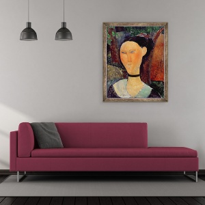 Tablou inramat - Amedeo Modigliani - Banda de gat cu catifea, 50 x 60 cm - Img 2