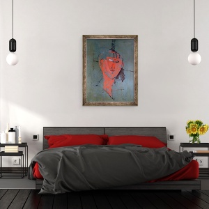 Tablou inramat - Amedeo Modigliani - Capul Rosu, 70 x 90 cm - Img 3
