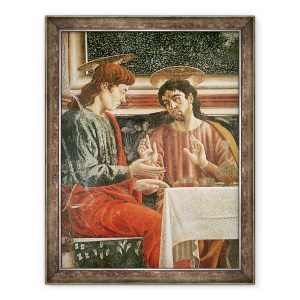 Tablou decorativ înramat cu detaliu din Cina cea de Taină de Andrea del Castagno