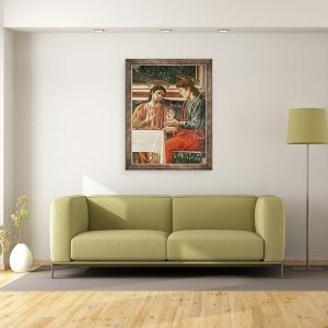 Tablou inramat - Andrea del Castagno - Cina cea de Taina, detaliu al Sfantului Matei si al Sfantului Filip, 70 x 90 cm - Img 2