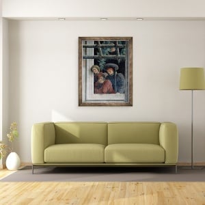 Tablou inramat - Andrea Mantegna - Martiriul Sfantului Christopher, detaliu al spectatorilor, 70 x 90 cm - Img 2