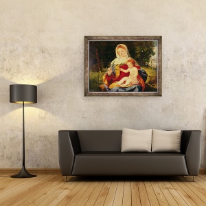 Tablou inramat - Andrea Previtali - Fecioara si Copilul cu o trage de masline, 60 x 80 cm - Img 2