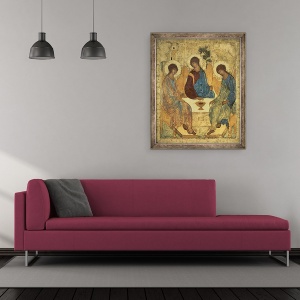 Tablou inramat - Andrei Rublev - Sfanta Treime, 50 x 60 cm - Img 2