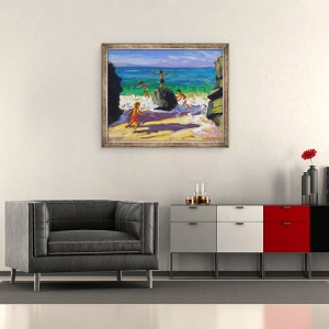 Tablou inramat - Andrew Macara - alpinism pe roci, plaja Porthmeor, St Ives, 2013, 50 x 60 cm - Img 2