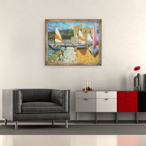 Tablou inramat - Andrew Macara - Barci de lansare, Calella de Palafrugell, Spania, 50 x 60 cm - Img 2