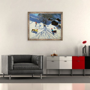 Tablou inramat - Andrew Macara - deal de iarna, Morzine, 50 x 60 cm - Img 2
