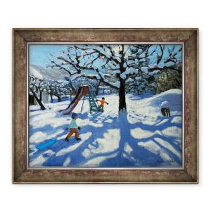 Tablou inramat - Andrew Macara - Diapozitivul in timpul iernii, Bourg, 50 x 60 cm