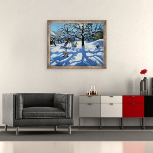 Tablou inramat - Andrew Macara - Diapozitivul in timpul iernii, Bourg, 50 x 60 cm - Img 2