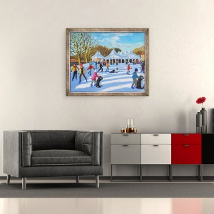Tablou inramat - Andrew Macara - Dimineata luminoasa, Patinoarul de gheata Hampton Court, Londra, 2018, 50 x 60 cm - Img 2