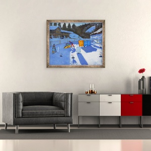 Tablou inramat - Andrew Macara - patinoar pentru copii, Clusaz, 2014, 70 x 85 cm - Img 2