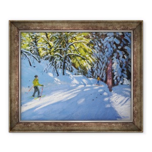 Tablou inramat - Andrew Macara - Schi prin padure, La Clusaz, 70 x 85 cm