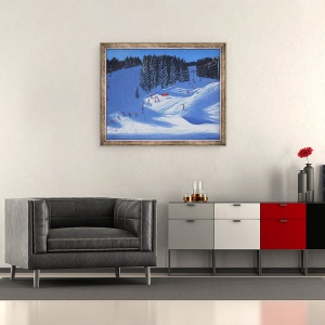 Tablou inramat - Andrew Macara - scoala de schi, Morzine, 50 x 60 cm - Img 2