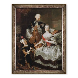 Tablou inramat - Anna Rosina Lisiewska - Petru III si Ecaterina a II-a a Rusiei cu o pagina c.1756, 70 x 90 cm