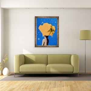 Tablou inramat - Anne Storno - Femeia secreta _ Portocaliu, 70 x 90 cm - Img 2