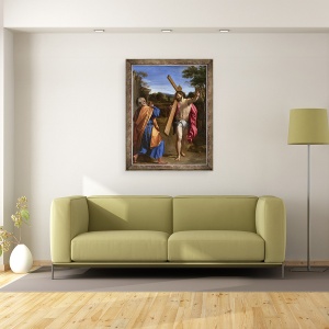 Tablou inramat - Annibale Carracci - Hristos Se infatiseaza Sfantului Petru pe Calea Appiana, 70 x 90 cm - Img 2