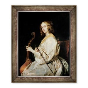 Tablou inramat - Anthony van Dyck - Tanara Femeie Joc O Viola da Gamba, 50 x 60 cm