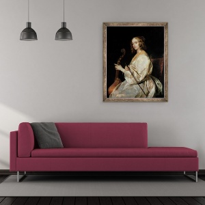Tablou inramat - Anthony van Dyck - Tanara Femeie Joc O Viola da Gamba, 50 x 60 cm - Img 2