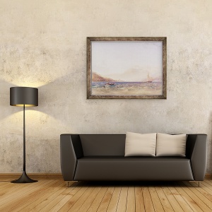 Tablou inramat - Anthony Vandyke Copley Fielding - seful Loch Fyne, cu Castelul Dandarra, 70 x 90 cm - Img 2