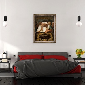 Tablou inramat - Antoine Coypel - Ambasadorul marocan si anturajul sau la comedia italiana de la Paris in februarie 1682, 60 x 80 cm - Img 3