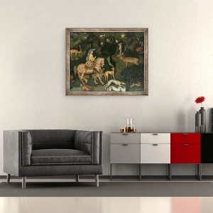 Tablou inramat - Antonio Pisanello - Viziunea Sfantului Eustachiu, 50 x 60 cm - Img 2
