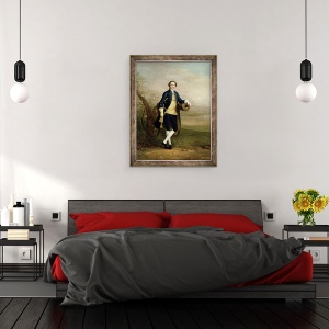 Tablou inramat - Arthur Devis - Domnul cu un tun, 70 x 90 cm - Img 3