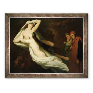 Tablou inramat - Ary Scheffer - Francesca si Paolo, 70 x 90 cm