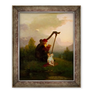 Tablou inramat - August Malmstrom - Regele Heimer si Aslog, 70 x 85 cm