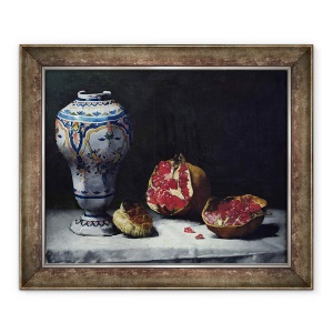 Tablou inramat - Auguste Theodule Ribot - Natura statica cu rodie, 50 x 60 cm