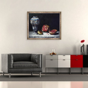 Tablou inramat - Auguste Theodule Ribot - Natura statica cu rodie, 50 x 60 cm - Img 2