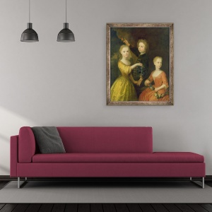 Tablou inramat - Balthasar Denner - Copiii consilierului Barthold Heinrich Brockes 1680-1747 I, 50 x 60 cm - Img 2
