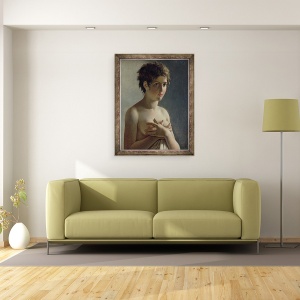 Tablou inramat - Baron Pierre-Narcisse Guerin - Portretul unei tinere, 60 x 80 cm - Img 2