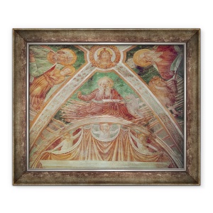 Tablou inramat - Benozzo di Lese di Sandro Gozzoli - Dumnezeu Tatal la Piatra de temelie, Hristos binecuvantarea, pe tavan, 50 x 60 cm