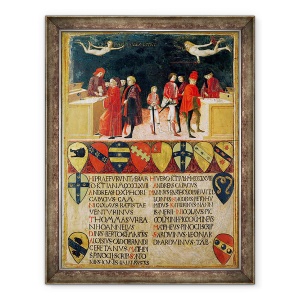 Tablou inramat - Benvenuto di Giovanni - Consiliul finanteaza in vremuri de razboi si de pace, 60 x 80 cm