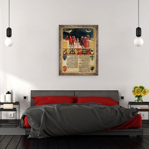Tablou inramat - Benvenuto di Giovanni - Consiliul finanteaza in vremuri de razboi si de pace, 60 x 80 cm - Img 2