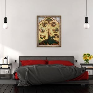 Tablou inramat - Bernard van Orley - Panoul central al unui triptic care prezinta Cele sapte tristeti ale Fecioarei, 70 x 90 cm - Img 3