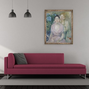 Tablou inramat - Berthe Morisot - Hortensia, sau cele doua surori, 50 x 60 cm - Img 2
