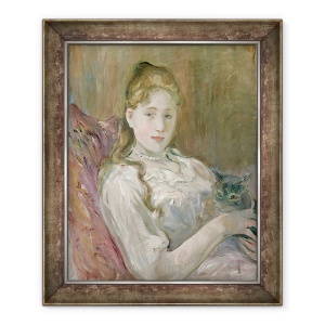 Tablou inramat - Berthe Morisot - Tanara fata cu pisica, 70 x 85 cm