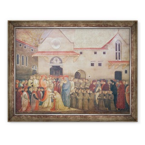 Tablou inramat - Bicci di Lorenzo - Sfintirea Bisericii Noi Sfantul Egidio de catre Papa Martin al V-lea, septembrie 1420, 60 x 80 cm