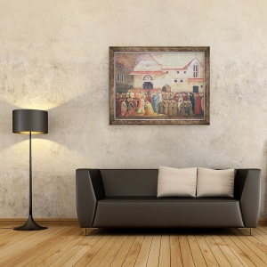 Tablou inramat - Bicci di Lorenzo - Sfintirea Bisericii Noi Sfantul Egidio de catre Papa Martin al V-lea, septembrie 1420, 70 x 90 cm - Img 2