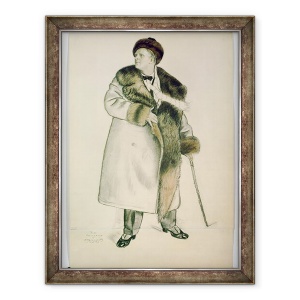 Tablou inramat - Boris Mikhailovich Kustodiev - Portretul Cantaretei de opera Feodor Ivanovici Chaliapin 1873-1938 1920-21, 60 x 80 cm